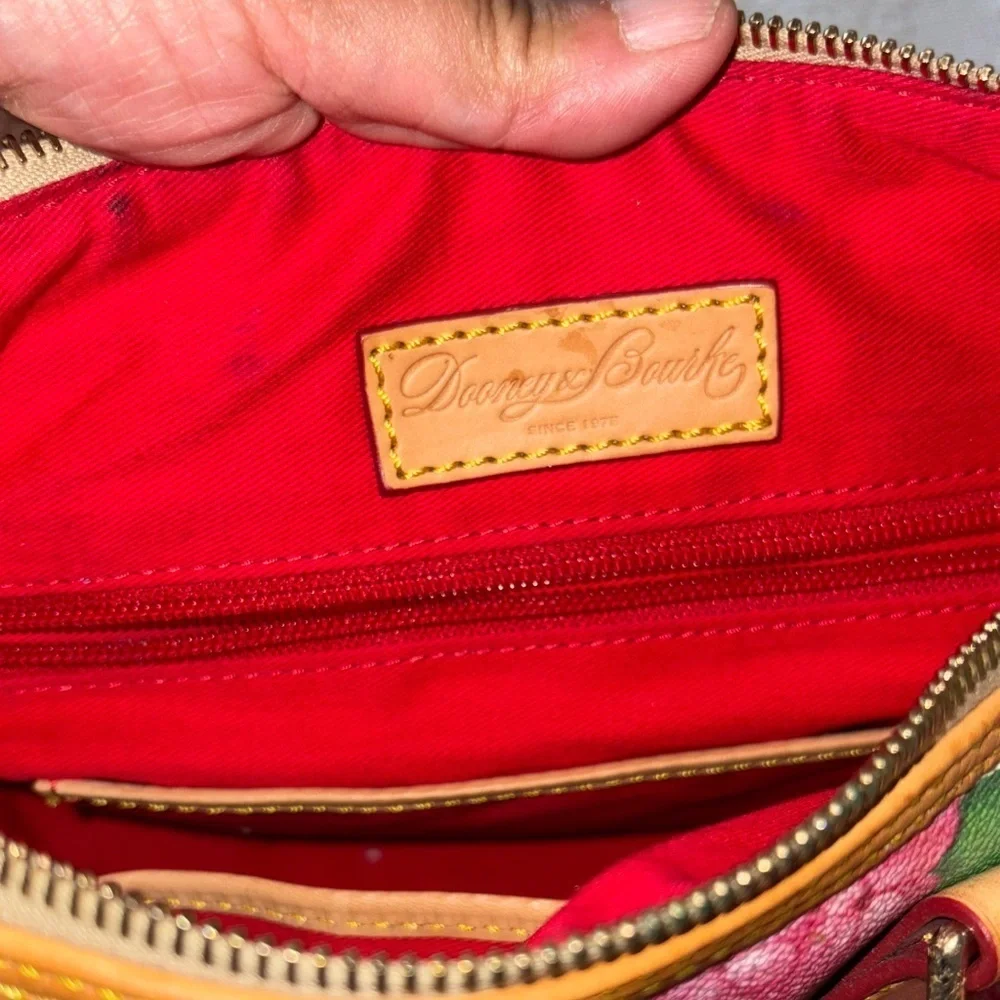Gently Loved Satchel Bag Genuine Leather Hydrangea (NO CROSSBODY STRAP)